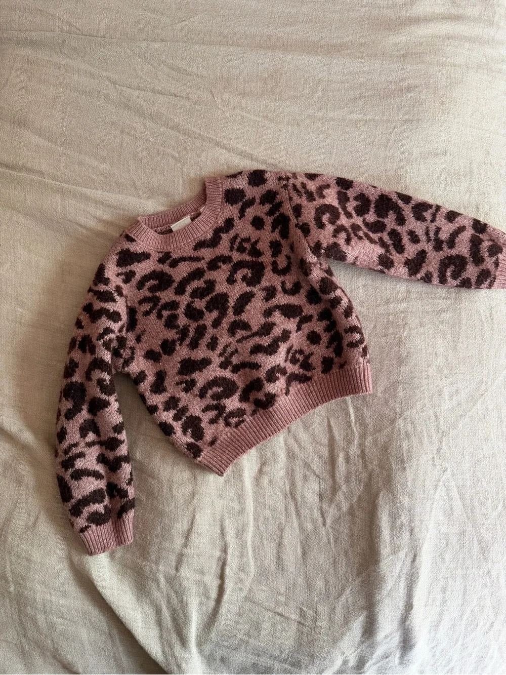 Kids Zara Pink Leopard Crewneck Sweater